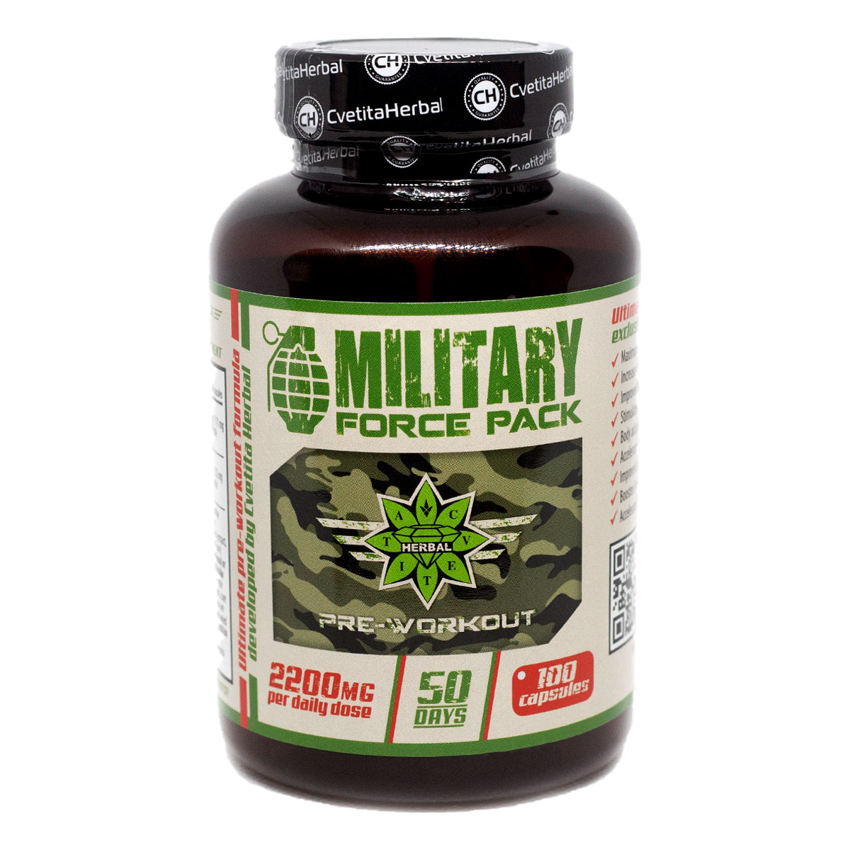 Gyógynövények és Aminosavak - Military Force Pack (100 caps. x 1100 mg)