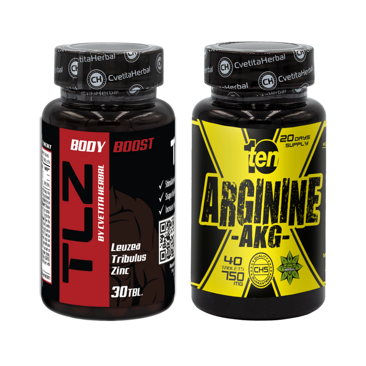 KOMBÓ CSOMAG: TLZ (Tribulus, Leuzea, Cink) + TEN Arginine 40 tabletta