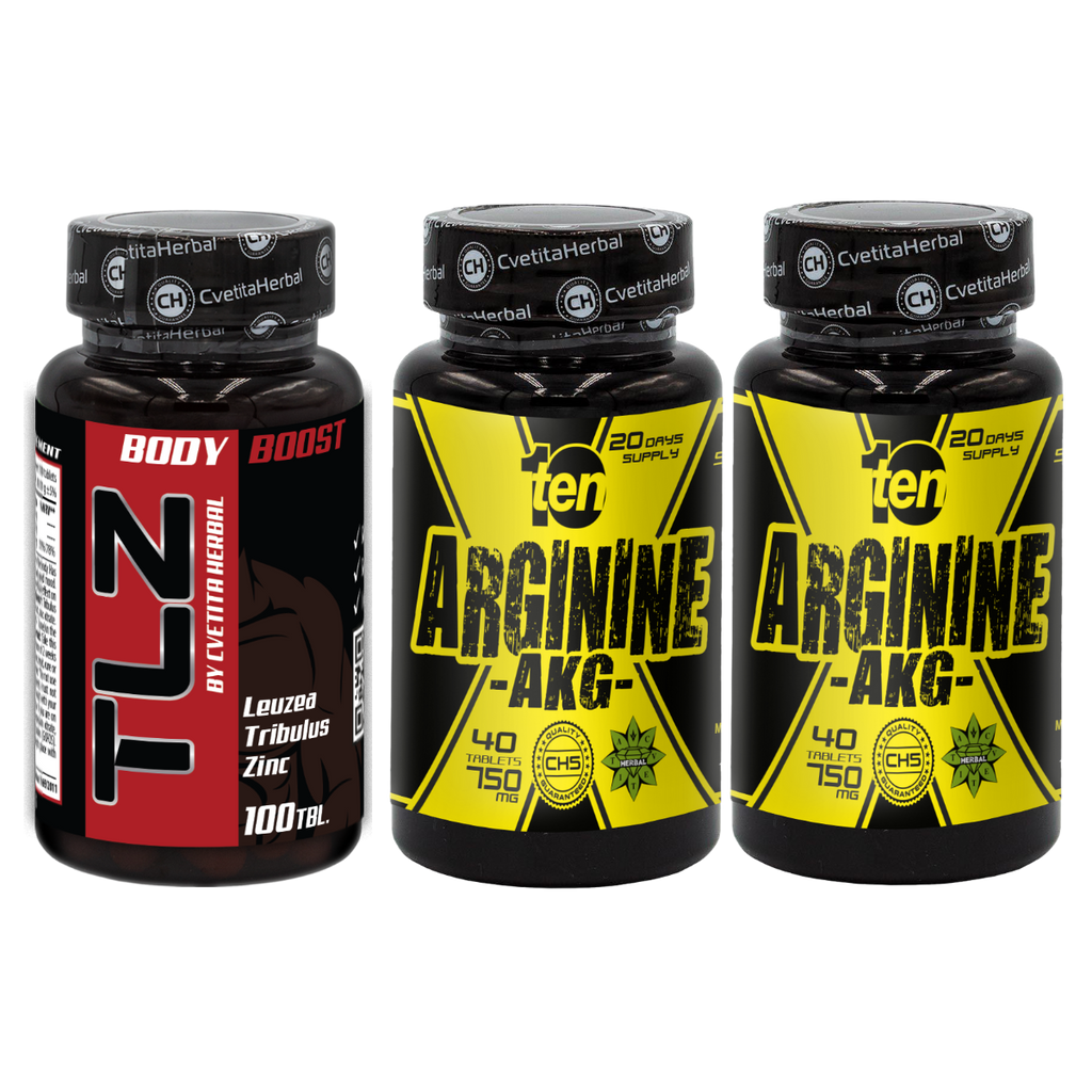 KOMBÓ CSOMAG: TLZ (Tribulus, Leuzea, Cink) + TEN Arginine 40 tabletta