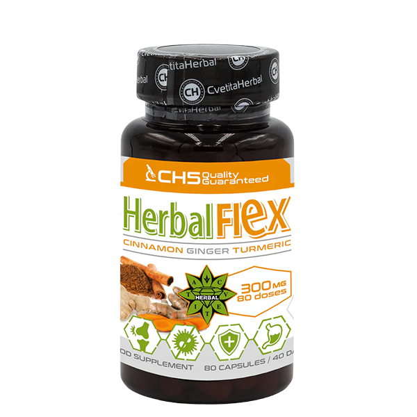 Kurkuma, Gyömbér, Ceylon Fahéj - Herbal Flex (80 kapszula x 300mg) - Herbal Flex