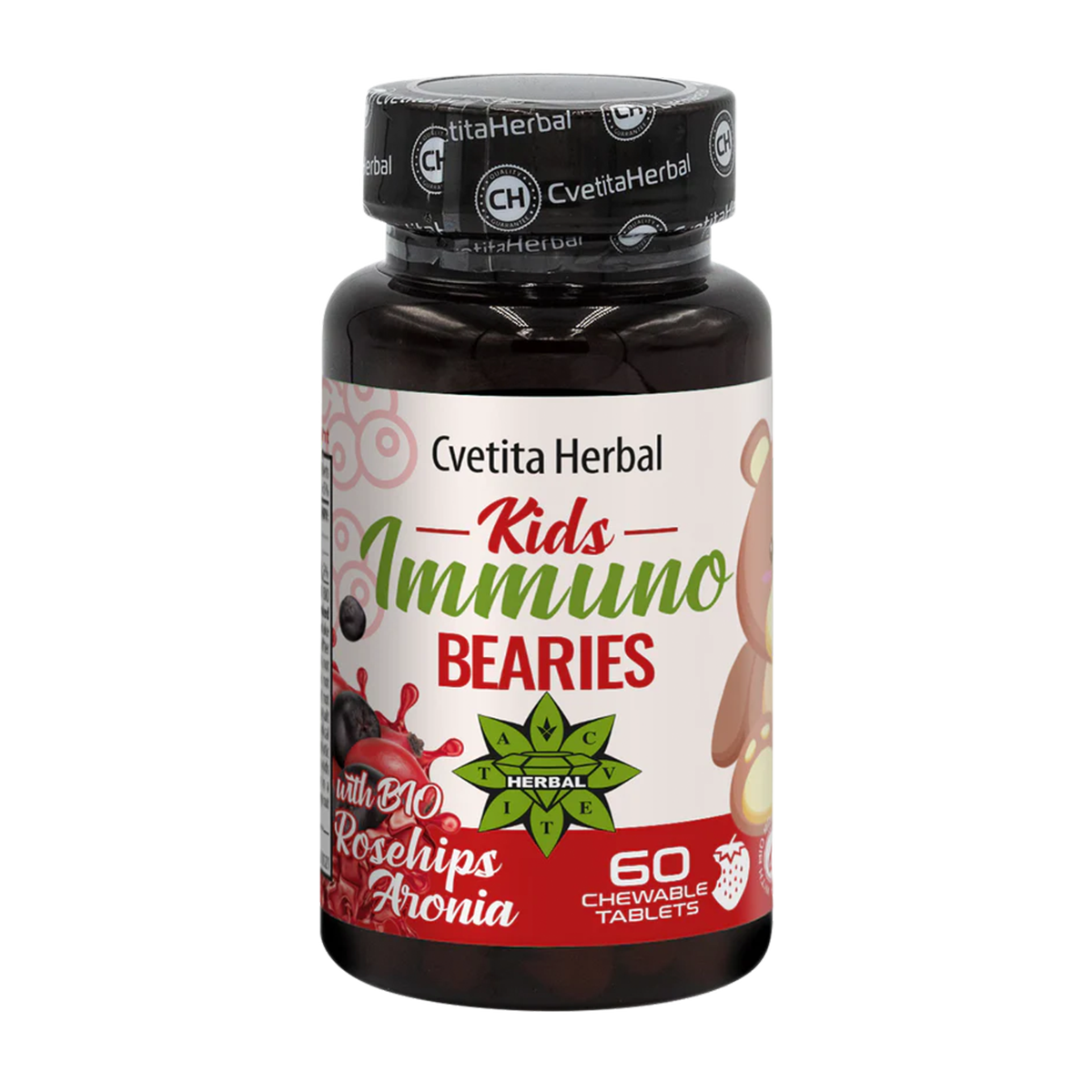 Gyermek Immunstimuláns "Csipkebogyó" - Kids Immuno Bearies (30 tabletta)