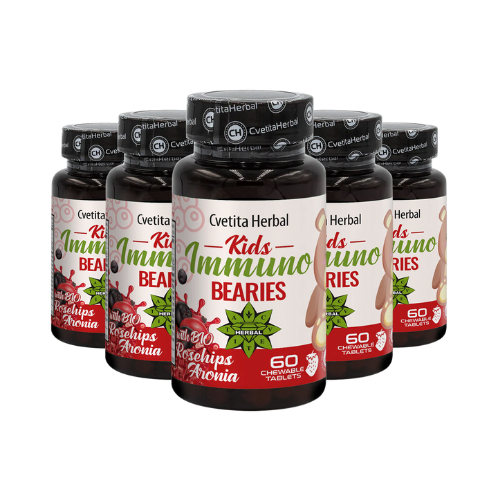 Gyermek Immunstimuláns "Csipkebogyó" - Kids Immuno Bearies (30 tabletta)