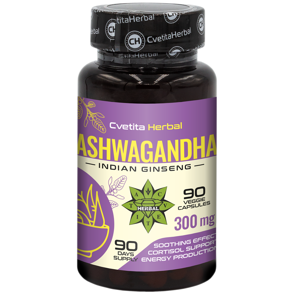 Ashwagandha Kivonat - Növényi (90 kapszula x 300 mg)