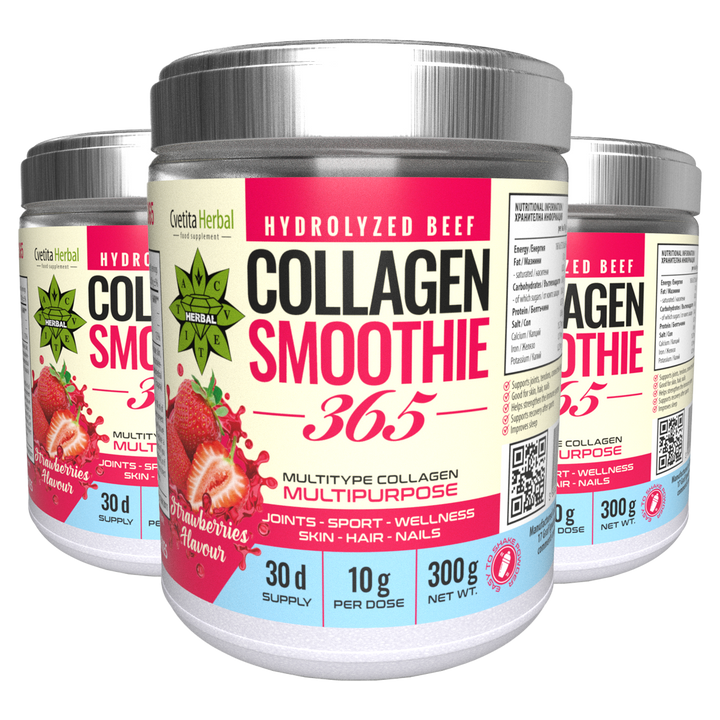 Kollagén Smoothie „Eper" – Collagen Smoothie 365 (300 g)