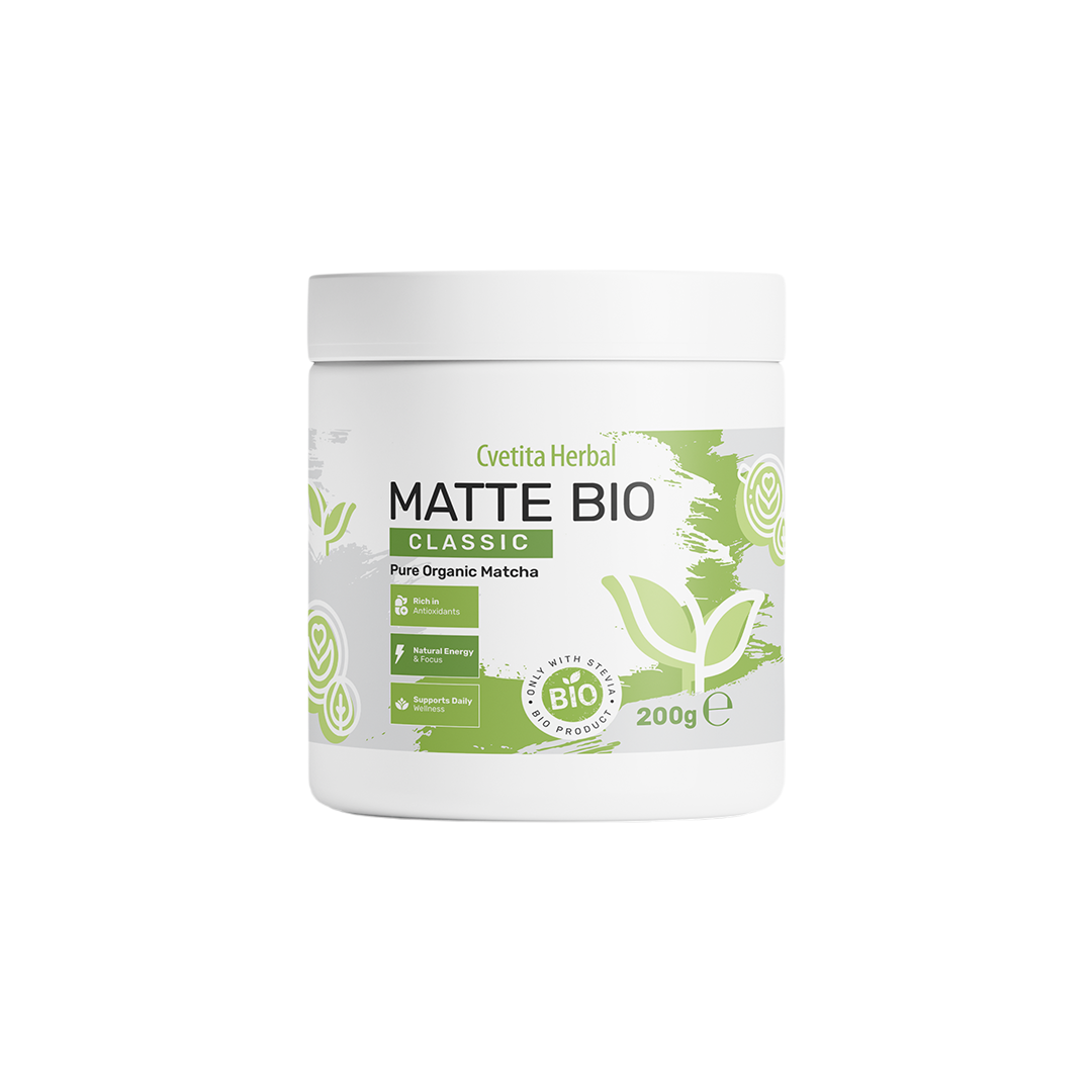 Matte Bio (BIO MATCHA LATTE) + Doboz pisztácia ízű fehérjés muffin MHN