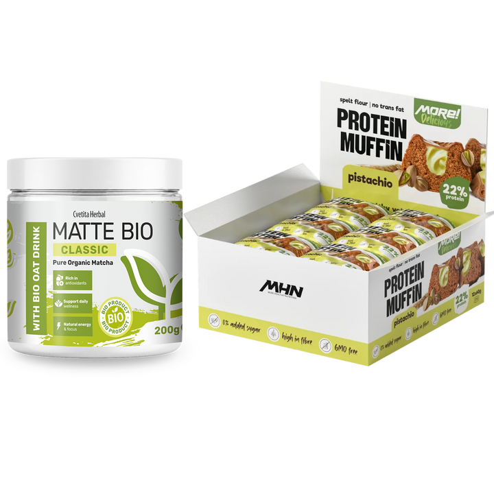 Matte Bio Classic és MHN pisztáciás fehérjemuffin - kombó csomag