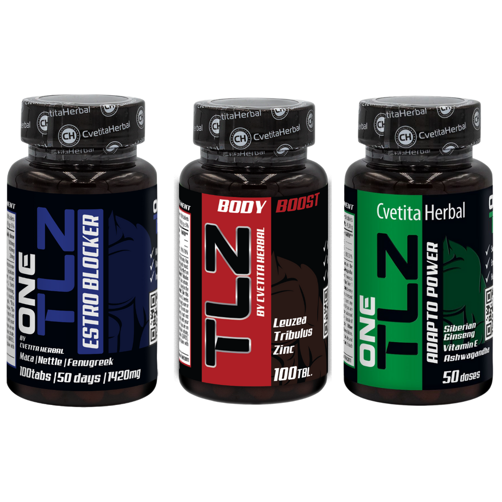 KOMBÓ CSOMAG: TLZ BODY BOOST 100 tabletta + TLZ ESTRO BLOCKER 100 tabletta + TLZ ADAPTO POWER 50 tabletta