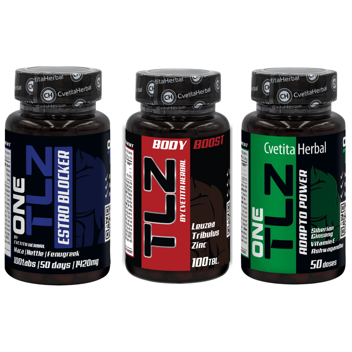 KOMBÓ CSOMAG: TLZ BODY BOOST 100 tabletta + TLZ ESTRO BLOCKER 100 tabletta + TLZ ADAPTO POWER 50 tabletta