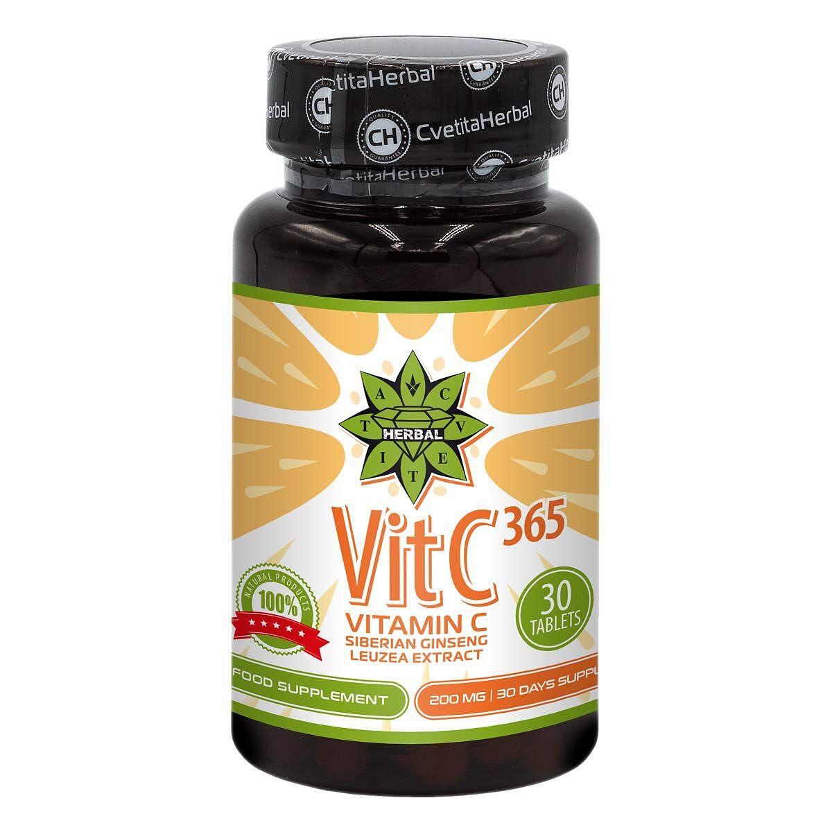 C-vitamin 365 + Szibériai Ginseng és Levzea (30 tabl.)