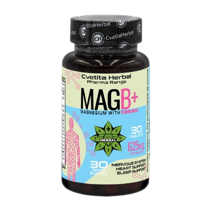 Magnézium B-vitamin Komplexszel - B1, B6, B12 (30 tabletta)
